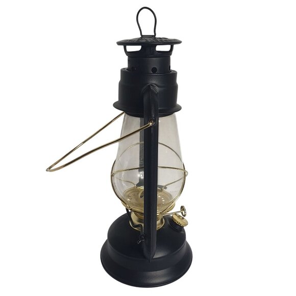 Hurricane Hanging Black Gold Kerosene Lantern Decor Decorative Piece Only - Picture 5 of 6